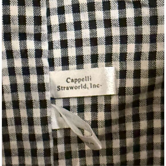 Cappelli Strawworld Weaved Purse Scottie Dog Tote Gingham Lining - Picture 7 of 8